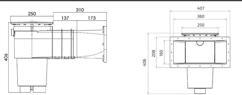 VITALIA COMFORT Bräddavlopp Vit - Poolmagasinet