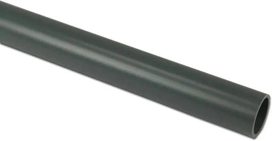 Tryckrör PVC-U 50 mm x 2,4 mm slät 10bar grå 1m - Poolmagasinet