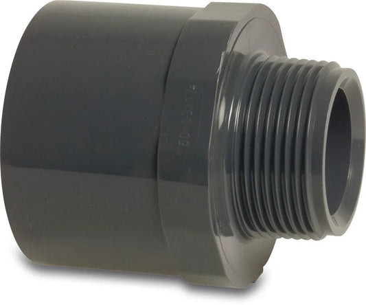 Övergångsnippel PVC-U 40/50 mm x 1 1/2" limsockel/limkoppling x utvändig gänga