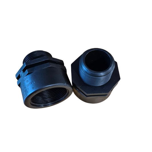 Nippelmuff PP 1 1/2" x 1 1/4" invändig gänga x utvändig gänga